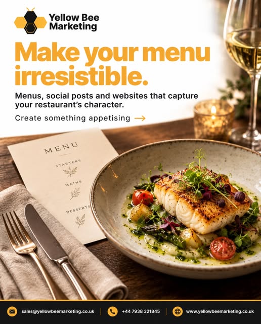 Yellow Bee Marketing restaurant campaign: Make your menu irresistible.