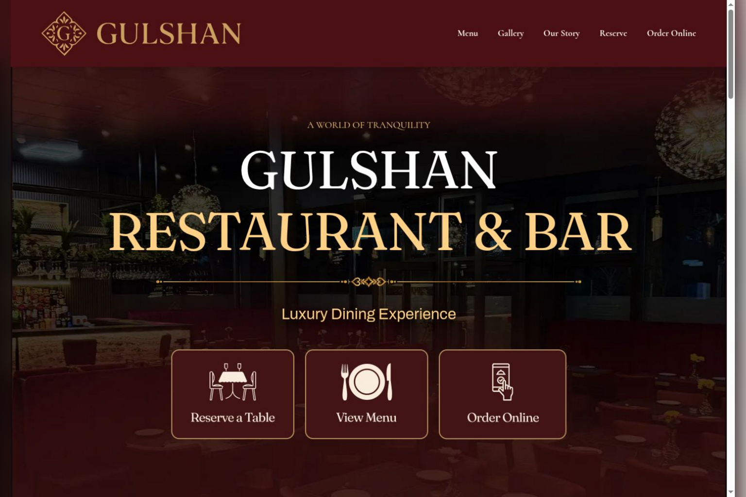 Gulshan Restaurant & Bar website project preview