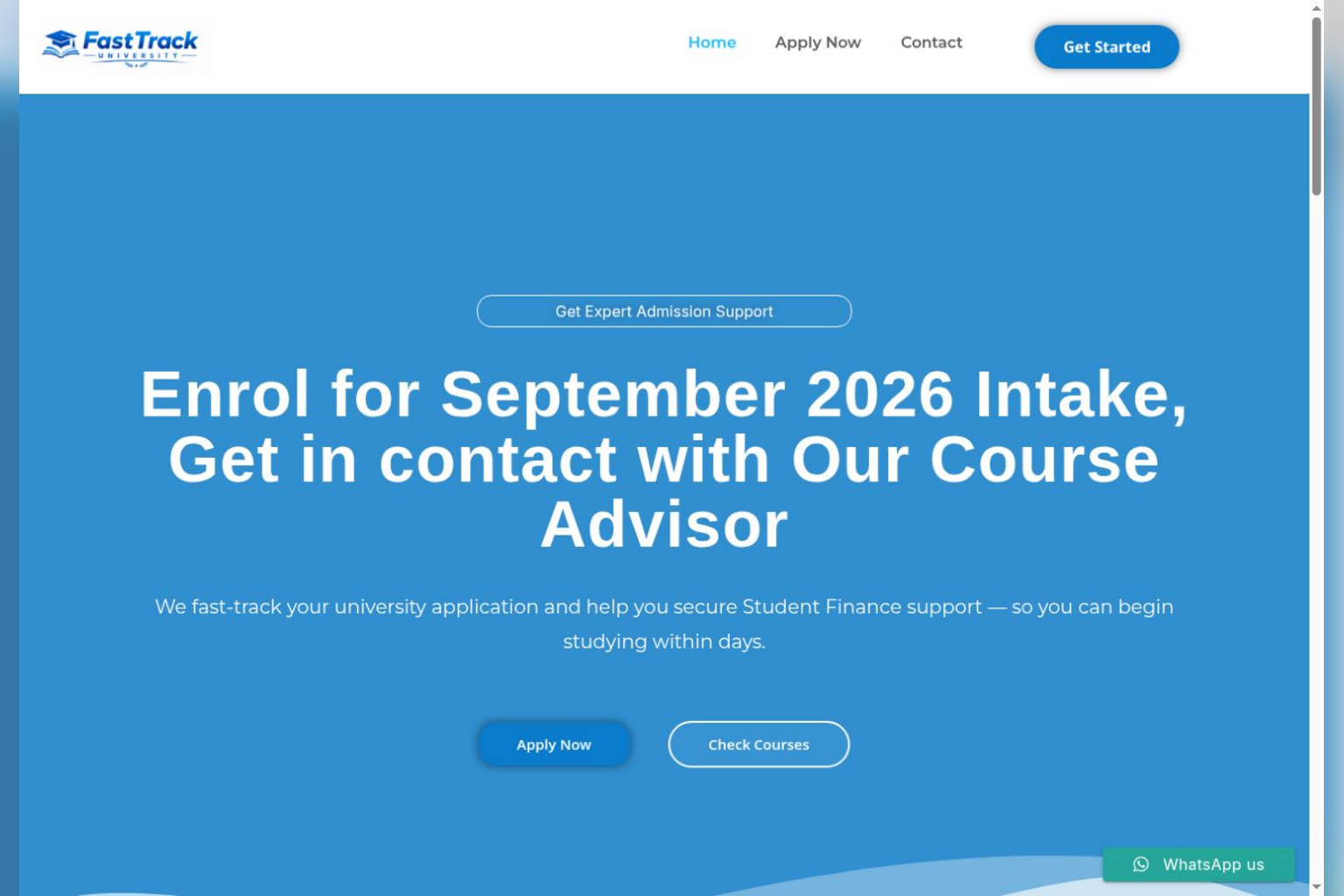 Fast Track University website project preview