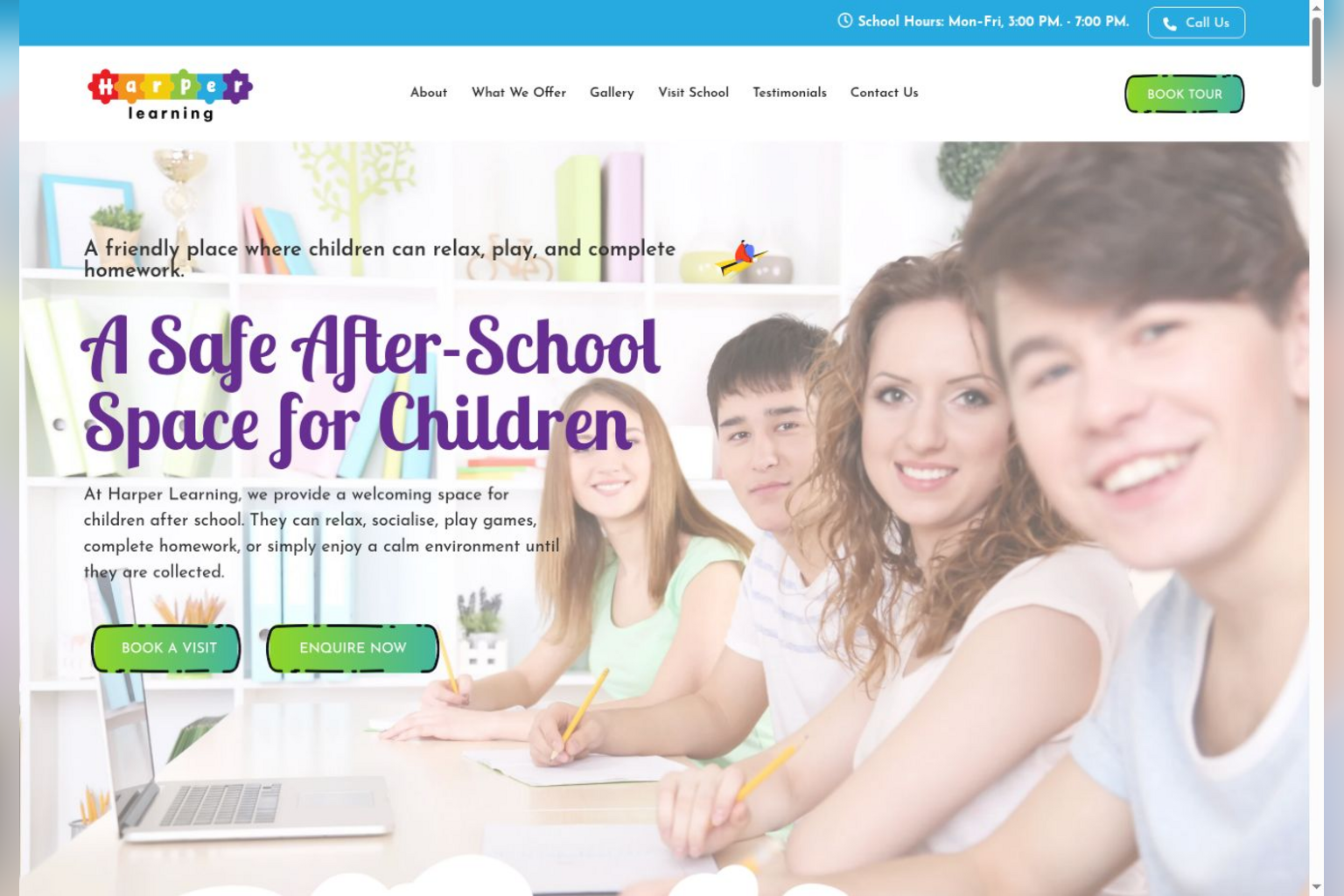 Harper Learning website project preview
