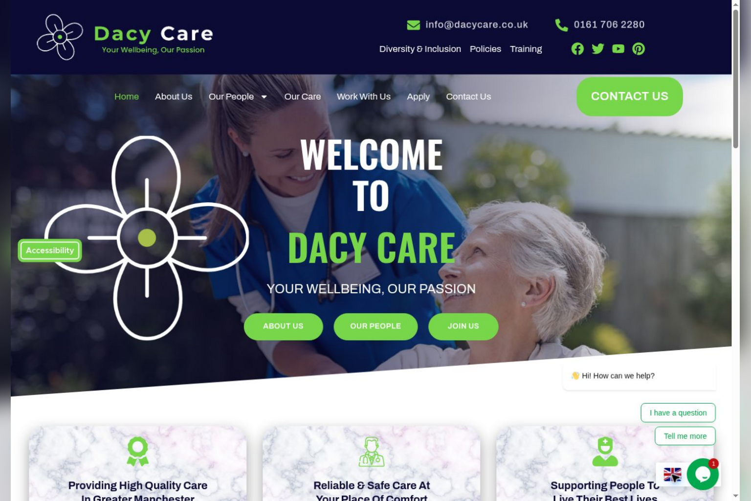 Dacy Care website project preview